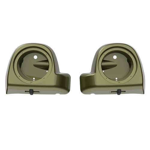 6.5" Speaker Pods Lower Vented Fairings MINERAL GREEN METALLIC For Harley 2014+ - Picture 4 of 5