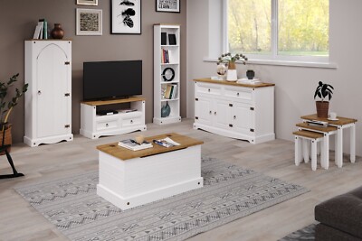 Premium Bücherregal Corona weiß getüncht Kiefer massiv Regal