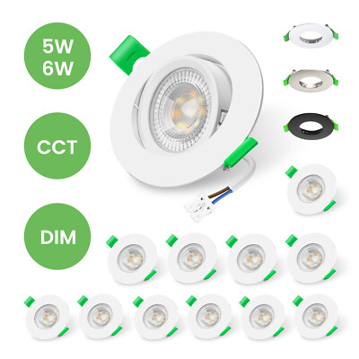 1-12er SET LED Einbaustrahler 68mm Lochmaß Deckenstrahler Einbauspot IP44 230V