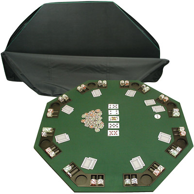 Portable 48'' Poker Table Top with Carry Case for Card Games & Poker Nights