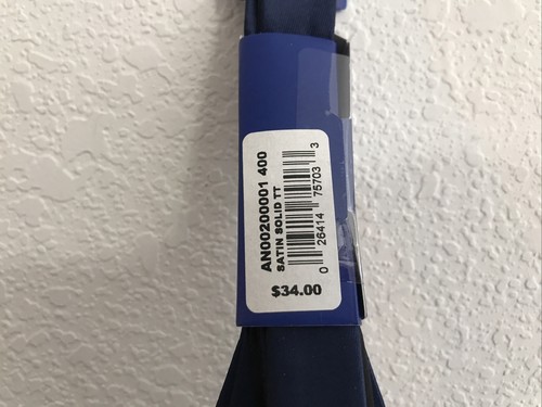 Apt. 9 corbata azul satén para hombre al por menor $34 (APO-88-1) - Imagen 3 de 4