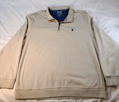 IZOD Performance  (Size 2XL, Khaki) PREPPY Pullover Father's Day Dad Golf Gift