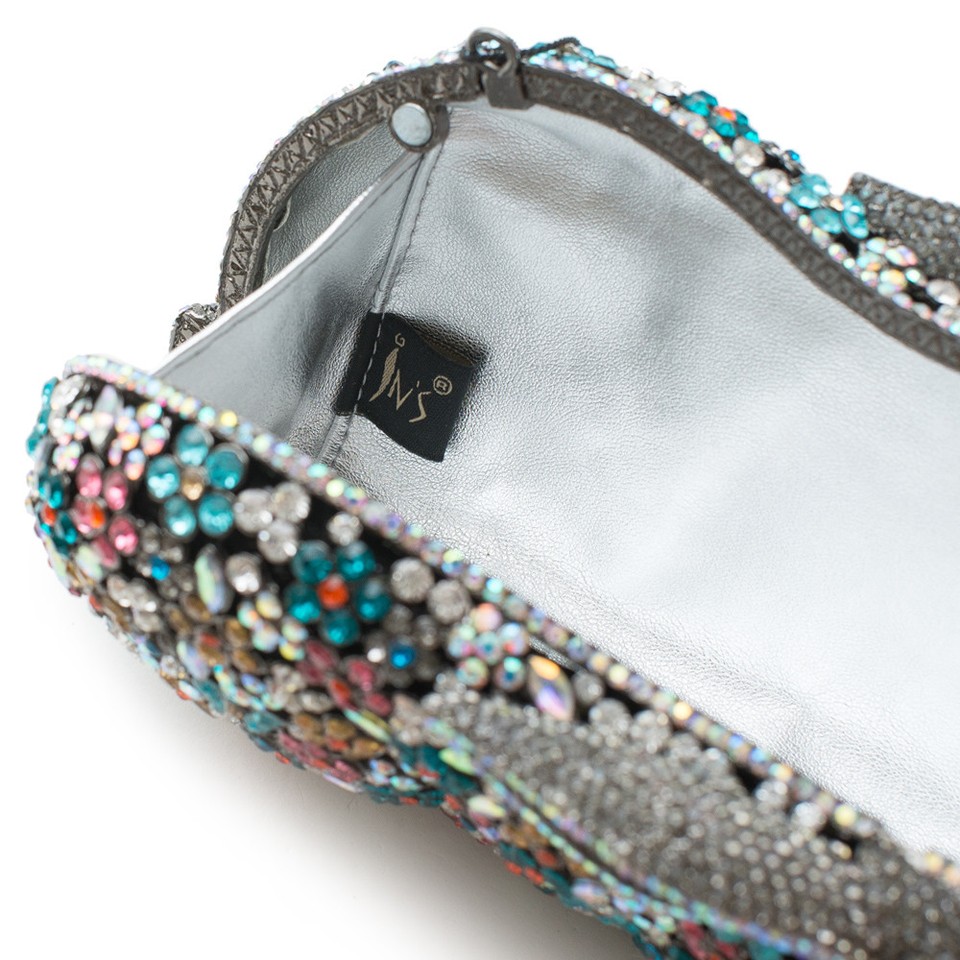 Rabbit Hip Hop Minaudiere Evening Bag Handbag Silver Crystal Clutch ...