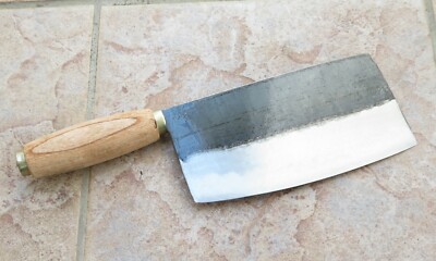 Crude - Chinese Vegetable Cleaver Knife, 7 inch,Carbon Steel, Super Thin & Light