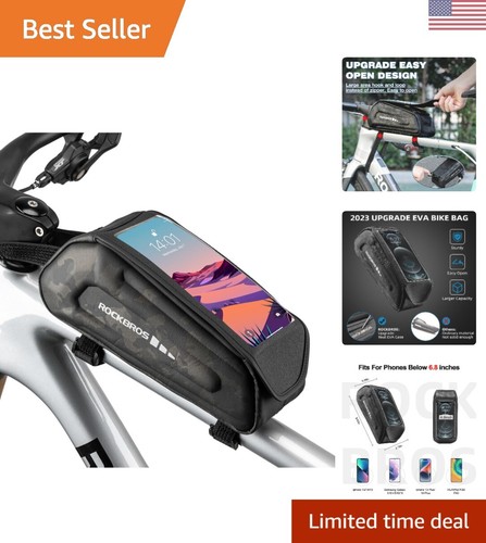 Bike Bag Phone Mount Bag Bicycle Accessories Pouch, EVA Waterproof Bike Phone...