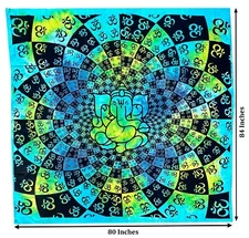 Om Ganesha Ganesh Tapestry Wall Hanging Decor 84" X 80"