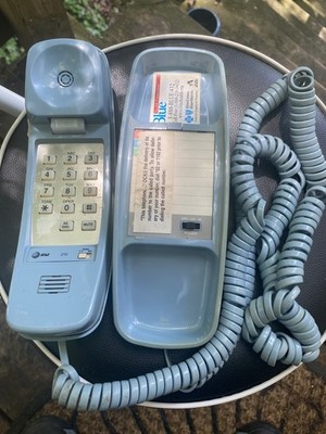 Vintage Retro AT&T Trimline Telephone Light Blue Push Button Phone Not Tested 