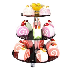 3 Tier Acrylic Cupcake Stand, , Clear Dessert Tower Holder Display with Base ...