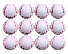 White Dimpled Baseballs with Red Seams | High-Durability for Pitching Machine...
