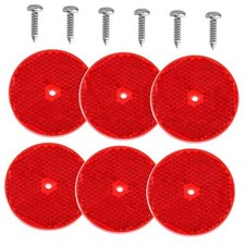 12pcs Safety Reflectors Round Reflectors 3inch with Stainless Round-6pcs Red