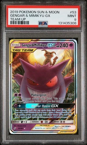 Gengar Mimiku GX Tag Team 53/181 Team Up PSA 9 Mint 2019