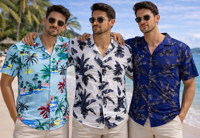 HERREN T-SHIRT Blume HAWAII JUNGGESELLENABSCHIED Blumen URLAUB STRAND AUSGEFALLEN PARTY Palme
