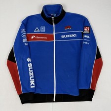 Suzuki GSX Giacca Pile Cappotto Full Zip Motorsport Moto Blu Taglia XXL