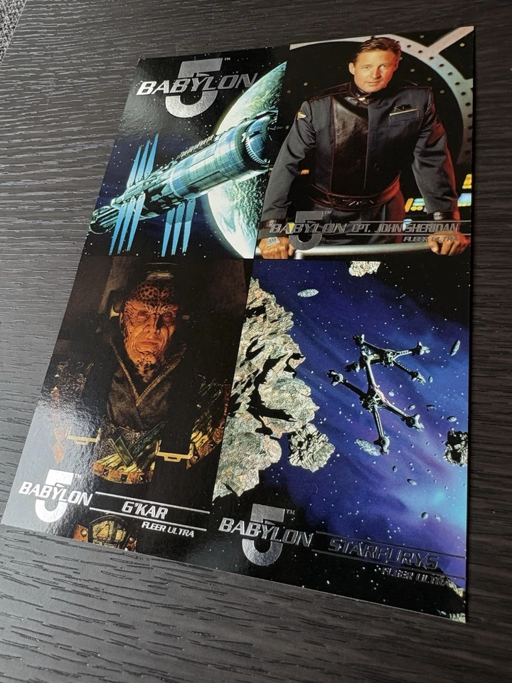 1995 Fleer Babylon 5  Case Card Promo 4 card Promo Card uncut sheet - Image 4 of 4