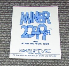Miner 2049er (Instruction Manual Only) Atari 400 / 800 / 1200 Authentic image