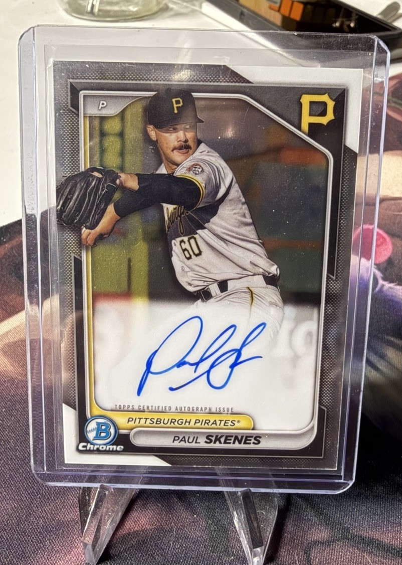 PAUL SKENES 2024 Bowman Chrome Prospect Autograph Auto #CPA-PS Pirates
