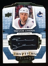 2016-17 Upper Deck Trilogy Tryptichs Signature Trevor Linden Auto 50/60