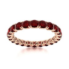 Garnet Stone Full Eternity Daughter Ring Jewelry 925 Sterling Silver