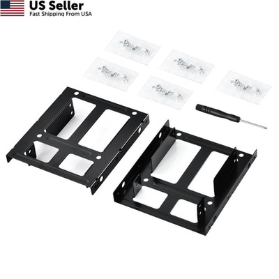 ELUTENG 2.5'' to 3.5'' Hard Drive Adapter, 2-Pack 3.93'' x 4.52'' x 0.55'', Black 