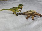 Schleich Saichania & Velociraptor Dinosaur Figure Ankylosaurus Collectible 2011