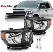Headlights Assembly with Bulbs for 2014-2021 Toyota Tundra Halogen Models withou