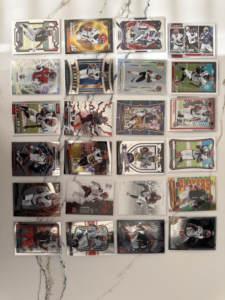 Ja'Marr Chase RC Prizm Draft Picks LSU Topps Chrome Select Bengals 24-card lot