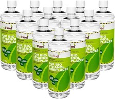 (12 Litre) Premium Bioethanol Fuel – Liquid Fuel for Fires Pits, Fireplace Ethan
