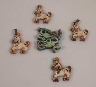 br9/5 Karlsruhe Majolica 1940s 5 Trinkets