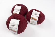 3 Skeins Cascade 220 Superwash Yarn in Dark Red 100 Wool