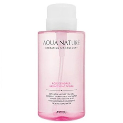 A'PIEU Aqua Nature Rose Dewdrop Brightening Toner 500mL  K-beauty