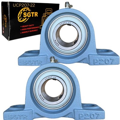 (2 Pack) Premium Heavy Duty UCP207-22 Pillow Block Bearing, 1-3/8 inch Bore.