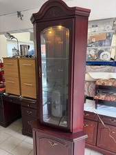 Mahogany corner illuminated display cabinet