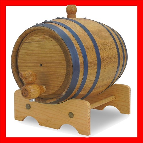 1L Distillery Grade Charred Oak Aging Barrel for Whiskey & Wine