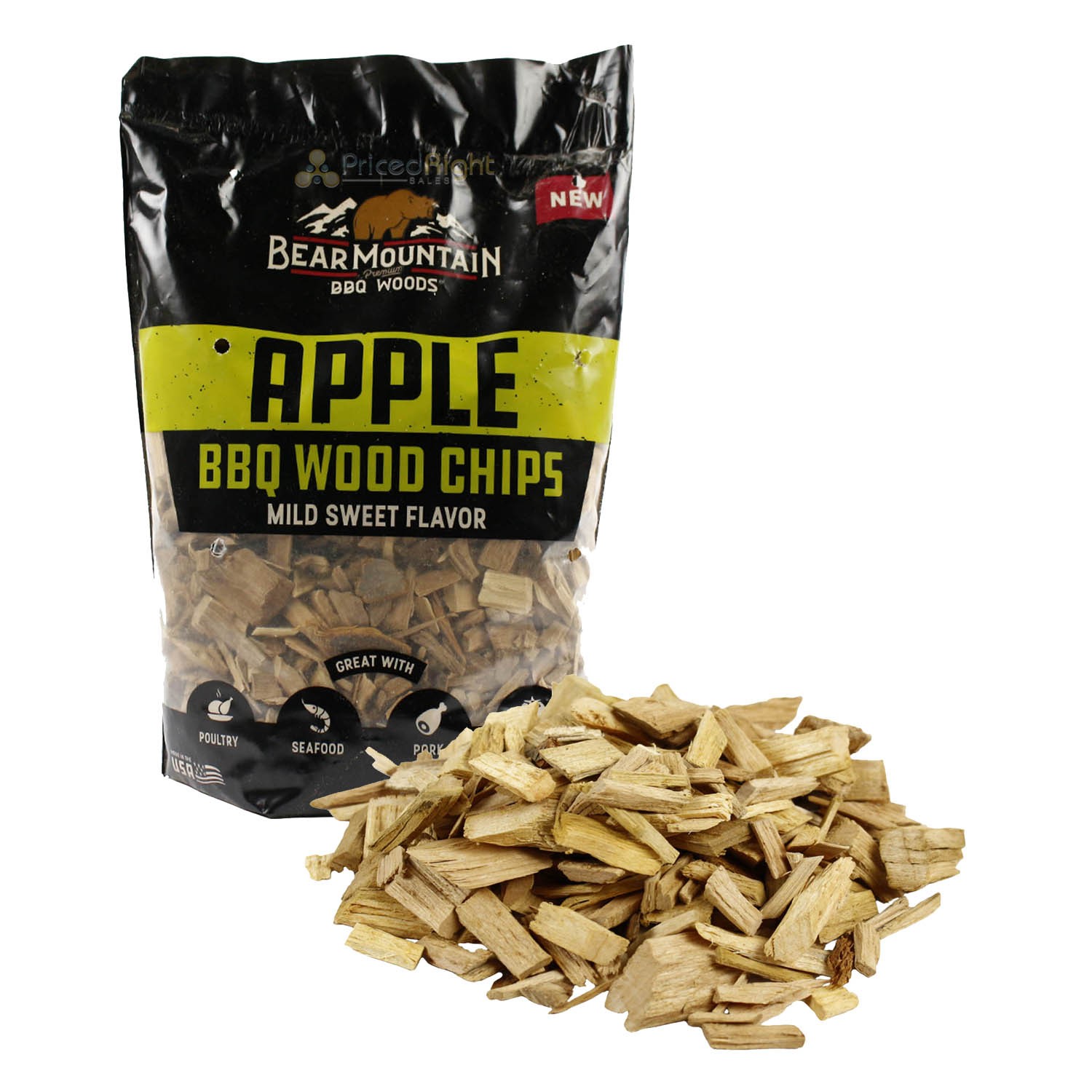 Bear Mountain BBQ Apple 100% All Natural Hardwood Chips Mild Sweet Smoky Flavor