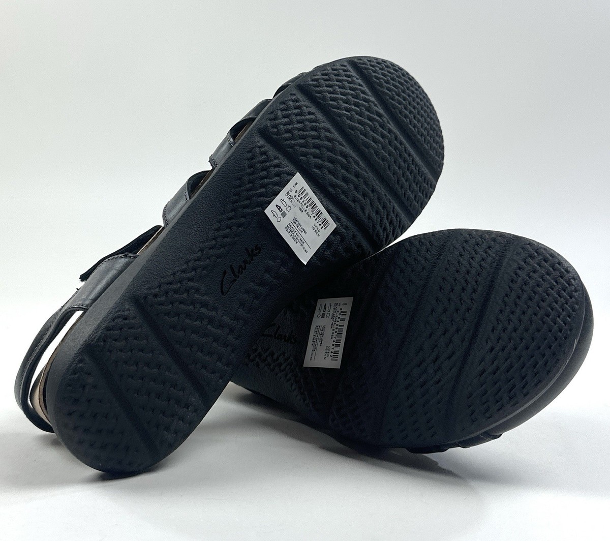 Clarks Elizabelle Sea Black Women 8.5 Sandals Leather 