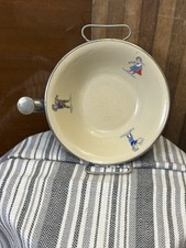 Excello Baby Food Warming Dish 6" Single Compartment ceramic Bowl metal base BB