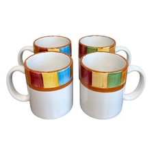 HF Coors Southwestern Serape Hand Panted Coffee Mugs Tucson Arizona Made In USA