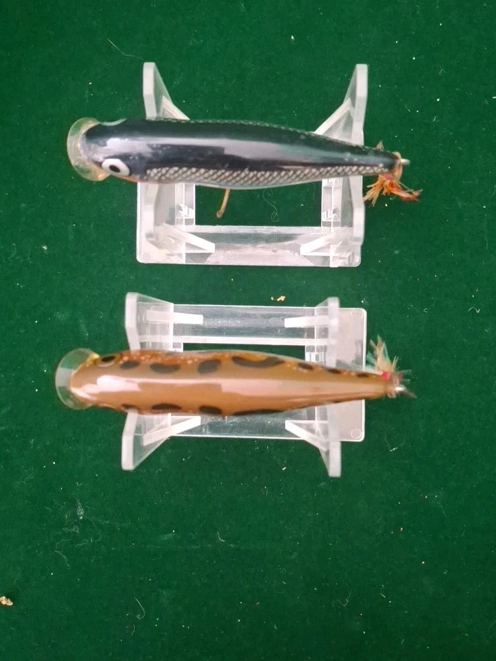 2 señuelos vintage Rapala SKITTER POP Topwater • 3-1/2” • Rana leopardo marrón - Bajo. Foto 4 de 4