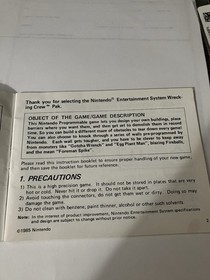Wrecking Crew manual Nintendo NES 