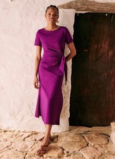 Sezane Pippa Midi Kleid Dress Plum Lila XS 34...