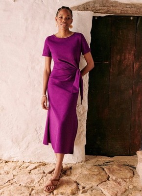 Sezane Pippa Midi Kleid Dress Plum Lila XS 34 36