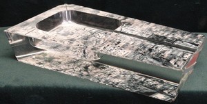 RARE Vintage AERIAL PHOTO of AMMAN JORDAN Crystal Cigar Ashtray MCM in Box LOOK