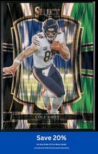 Cole Kmet 2025 Panini Select #174 Black and Green Prizm Shock Chicago Bears