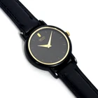 Vintage 1993 Seiko Quartz Ladies Black Dial Gold Tone Minimalist New Battery