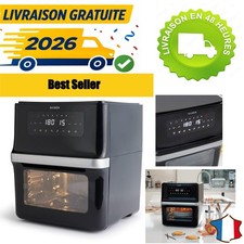 Bigben Friteuse à Air XXL 12 L 1700 W Four à Air Pulsé 8 Programmes LCD AIRF01BK