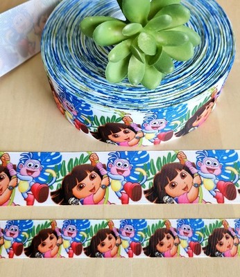 7/8 & 1.5'' (1 YD) Dora Grosgrain Ribbon Dora The Explorer Ribbon Boots