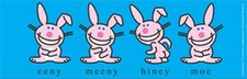 Happy Bunny Eeny-Meeny-Moe Sticker S-HB-0010