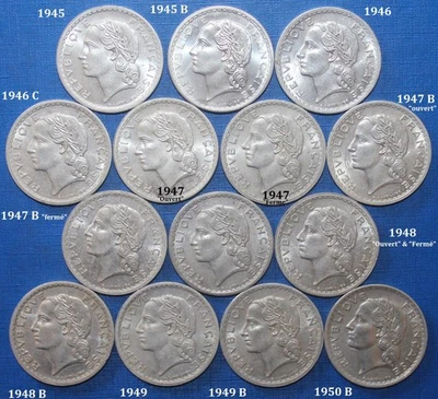 Série / Lot : 5 Francs Lavrillier Aluminium de SUP à FDC - Photo 1/4