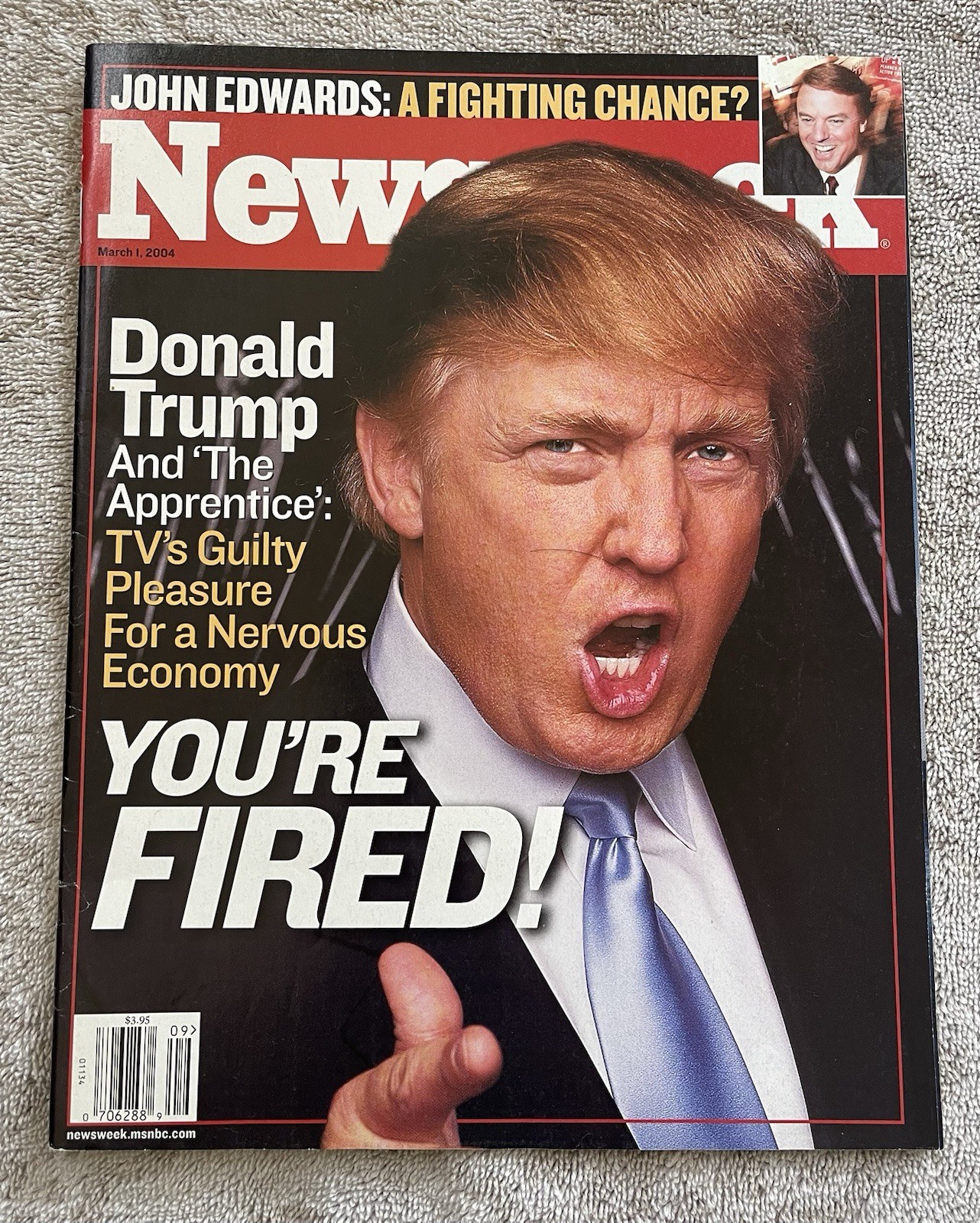 Trump Apprentice • Newsweek March 1 2004• NO ADDRESS, NO Blank White Address Box