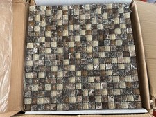 18 x 30x30 Brown Marble & Glass Mosaics Tiles Sheets 30 x 30 Absolutely Stunning